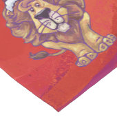 Löwenweihnacht auf Rot Kurzer Tischläufer (Ecke)