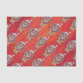 Löwenweihnacht auf Rot Seidenpapier (Vorderseite)