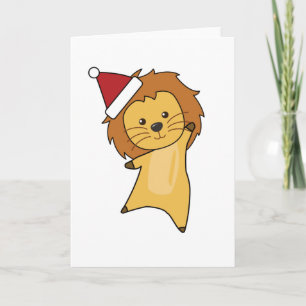 Löwenweihnachtliche Niedliche Tiere für Kinder Löw Karte