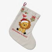Löwenweihnachtschnee Wintertiere Löwen große Chr Großer Weihnachtsstrumpf (Vorderansicht (hängend))