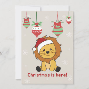 Löwenweihnachtsschnee Wintertiere Löwen Feiertag C Feiertagskarte