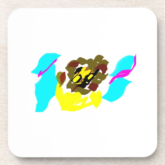 Löwenwellenkunst Getränkeuntersetzer (Vorderseite)