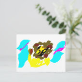 Löwenwellenkunst Postkarte (Stehend Vorderseite)