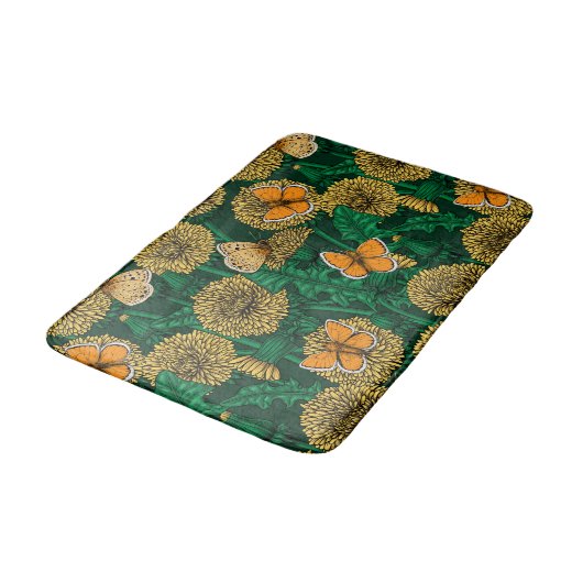 Löwenwiese auf dunkelgrün badematte (Schrägansicht)