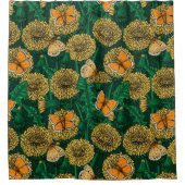 Löwenwiese auf dunkelgrün duschvorhang (Vorderseite)