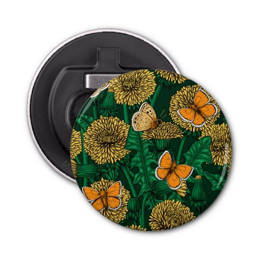 Löwenwiese auf dunkelgrün flaschenöffner (Vorderseite)