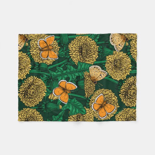 Löwenwiese auf dunkelgrün fleecedecke (Vorderseite (Horizontal))