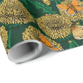 Löwenwiese auf dunkelgrün geschenkpapier (Rolleneckpunkt)