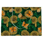 Löwenwiese auf dunkelgrün große geschenktüte (Vorderseite)