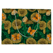 Löwenwiese auf dunkelgrün große geschenktüte (Rückseite)