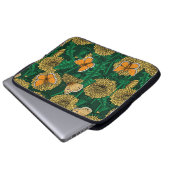 Löwenwiese auf dunkelgrün laptopschutzhülle (Vorne Knopf)