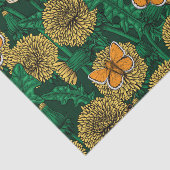 Löwenwiese auf dunkelgrün seidenpapier (Ausschnitt)