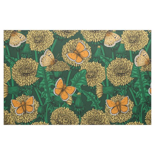 Löwenwiese auf dunkelgrün stoff (Fat Quarter (45,7 x 55,9 cm))