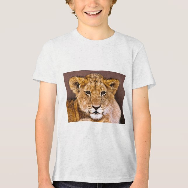 Löwenwürfel Tri-Blend Shirt (Vorderseite)