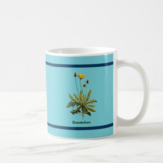 Löwenzahn auf Blau Kaffeetasse (Rechts)