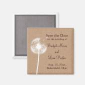 Löwenzahn auf Jute Save the Date Magnet (Vorderseite/Rückseite)