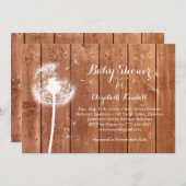 Löwenzahn-Babyparty-Einladung - Eiche Einladung (Vorne/Hinten)