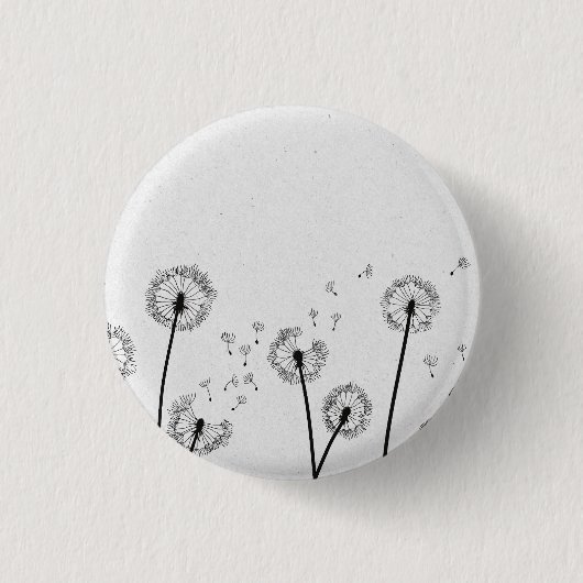 Löwenzahn Blumen Pappus Sporen Grau Button (Vorderseite)