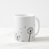 Löwenzahn Blumen Pappus Sporen Grau Kaffeetasse (VorderseiteRechts)