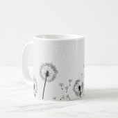 Löwenzahn Blumen Pappus Sporen Grau Kaffeetasse (Vorderseite Links)