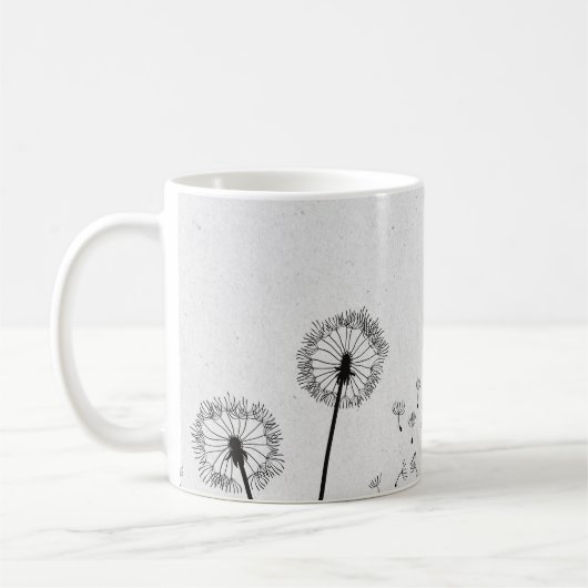 Löwenzahn Blumen Pappus Sporen Grau Kaffeetasse (Links)