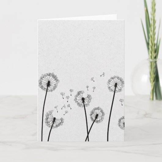 Löwenzahn Blumen Pappus Sporen Grau Karte (Vorderseite)