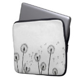 Löwenzahn Blumen Pappus Sporen Grau Laptopschutzhülle (Vorderseite Links)