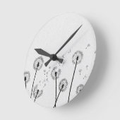 Löwenzahn Blumen Pappus Sporen Grau Runde Wanduhr (Winkel)