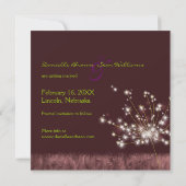 Löwenzahn Burgund Hochzeit Terminankündigung Save The Date (Rückseite)
