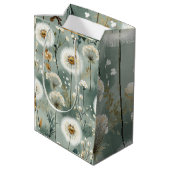Löwenzahn-Design-Serie #3 Mittlere Geschenktüte (Rückseite Schrägansicht)