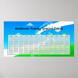 Löwenzahn-Ewiger-Kalender-Poster Poster