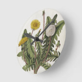 Löwenzahn (Farbstich) Runde Wanduhr (Winkel)