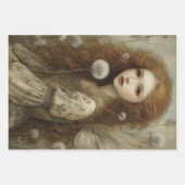 Löwenzahn Feen Wald Fantasy Wasserfarben Kunst Geschenkpapier Set (Vorderseite)