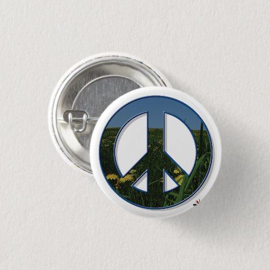 Löwenzahn-Friedensknopf Button (Vorne & Hinten)