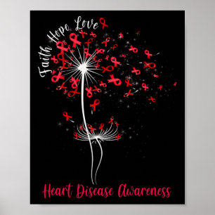 Löwenzahn Glaube Hoffnung Liebe Herzkrankheit Bewu Poster