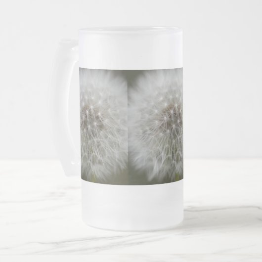 Löwenzahn-Hauch-Tasse Mattglas Bierglas (Vorderseite Links)