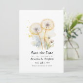 Löwenzahn-Hochzeit Save The Date (Stehend Vorderseite)