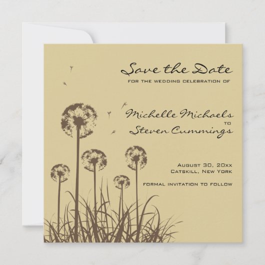Löwenzahn-Hochzeitsterminankündigung - Benutzerdef Save The Date (Vorderseite)