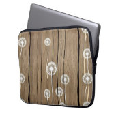 Löwenzahn-Holz-Rustikal-Muster Laptopschutzhülle (Vorderseite Links)