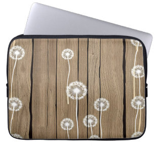 Löwenzahn-Holz-Rustikal-Muster Laptopschutzhülle