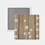 Löwenzahn-Holz-Rustikal-Muster Magnet (Vorderseite/Rückseite)