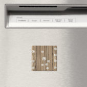 Löwenzahn-Holz-Rustikal-Muster Magnet (In Situ (Geschirrspüler))