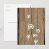 Löwenzahn-Holz-Rustikal-Muster Postkarte (Vorne/Hinten)