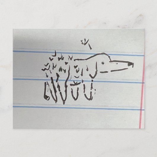 Löwenzahn Hund Postkarte (Vorderseite)