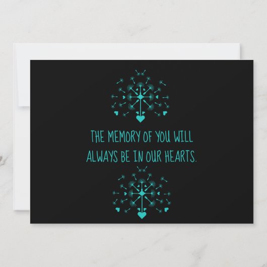 Löwenzahn im Wind in der Erinnerung Karte (Rückseite)