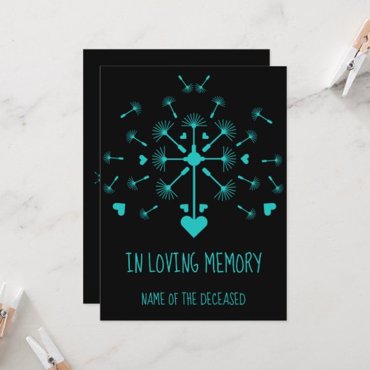 Löwenzahn im Wind in der Erinnerung Karte (Vorderseite/Rückseite Beispiel)