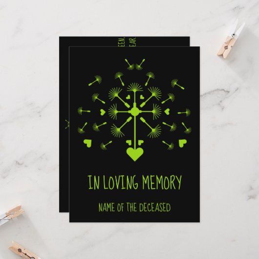 Löwenzahn im Wind in der Erinnerung Karte (Vorderseite/Rückseite Beispiel)