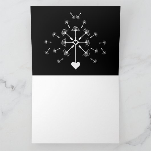 Löwenzahn im Wind in liebender Erinnerung Karte (Innenseite)