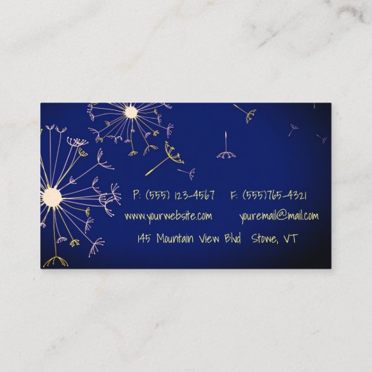 Löwenzahn im Wind Visitenkarte (Rückseite)