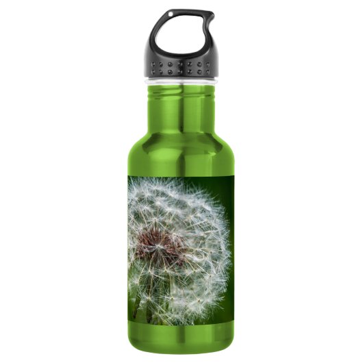 Löwenzahn in der hellen Edelstahlmatte Edelstahlflasche (Vorderseite)